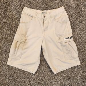 Vintage Polo by Ralph Lauren Men's Cream Cargo Shorts Size 33
